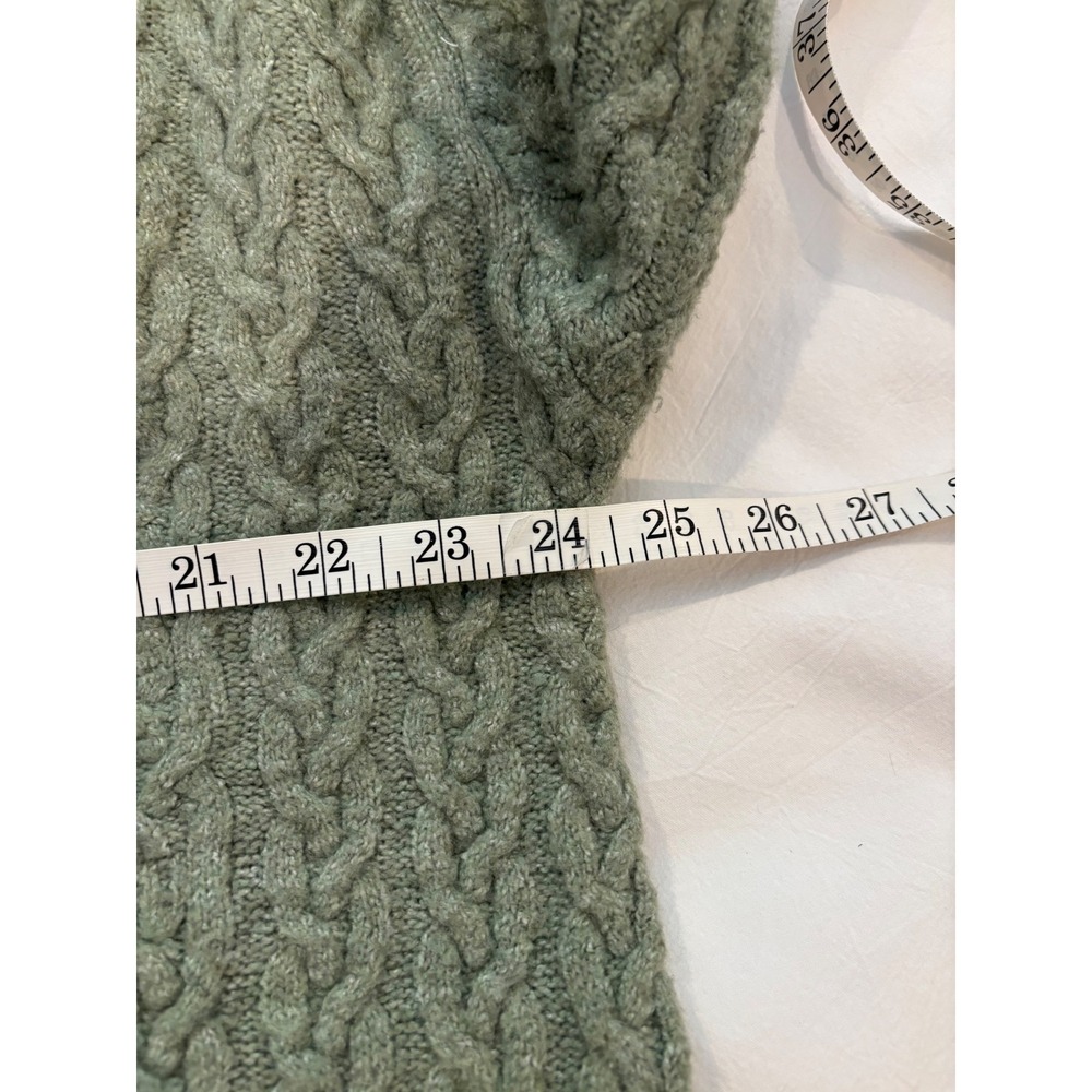 POL Small Cable Knit Heart Embroidered Sweater Women Sage Green - Picture 4 of 4
